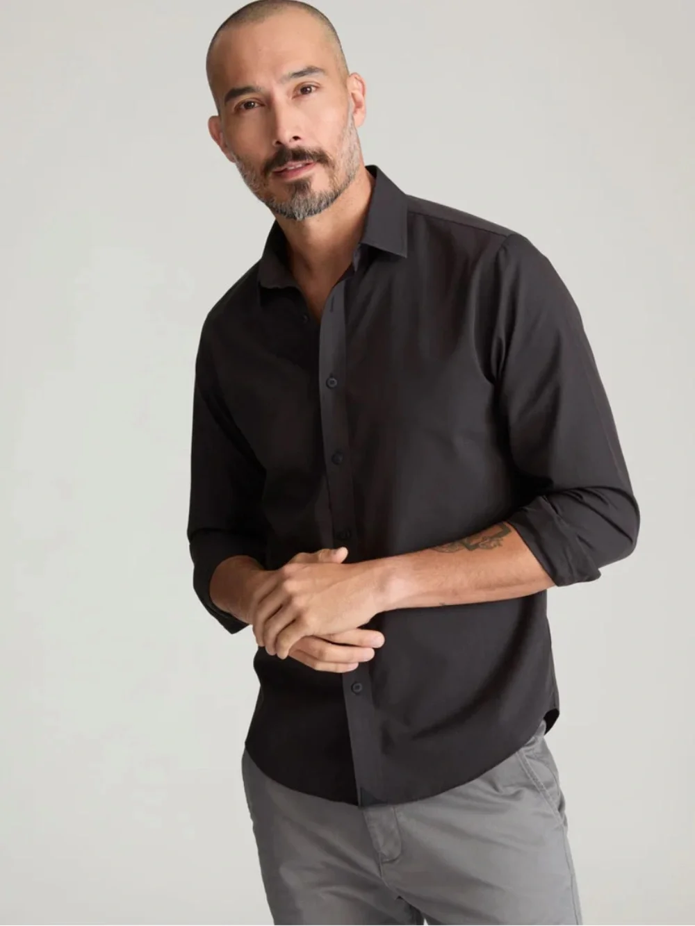 UNTUCKit Black Stone Wrinkle Free Button Down Shirt Black